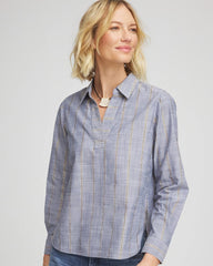 Chico's Women | Striped Soft Denim Popover INDIGO