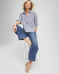 Chico's Women | Striped Soft Denim Popover INDIGO