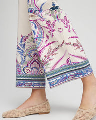 Chico's Women | Brigitte™ Paisley Wide-Leg Cropped Pants VANILLA CREAM