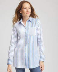 Chico's Women | No Iron™ Stripe Mix Tunic TIDAL BLUE