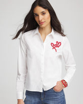 Chico's Women | Crystal Heart Poplin Shirt ALABASTER
