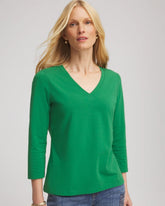 Chico's Women | 3/4 Sleeve Perfect Tee JARDIN GREEN