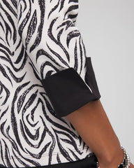 Chico's Women | Pima Jewel Neck Contrast Tee BLACK