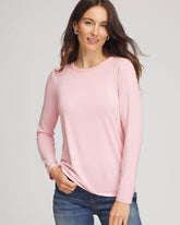 Chico's Women | Mesh-Trim Touch of Cool™ Layering Tee BLUSHED