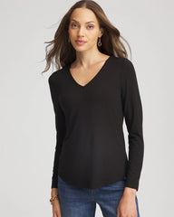 Chico's Women | Touch of Cool™ V-Neck Layering Tee BLACK