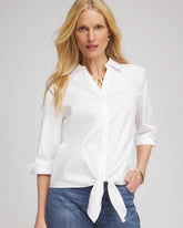 Chico's Women | Poplin Tie-Front Top ALABASTER