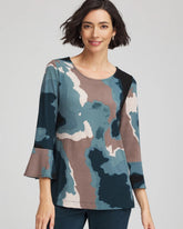 Chico's Women | Travelers™ Crystal Flounce Sleeve Tunic TEAL SHADOW