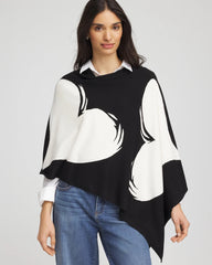 Chico's Women | Love Brush Convertible Sweater Poncho BLACK