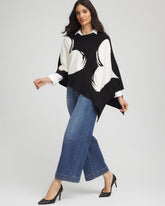 Chico's Women | Love Brush Convertible Sweater Poncho BLACK