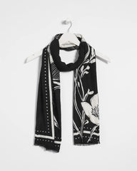 Chico's Women | Floral Woven Oblong Scarf BLACK
