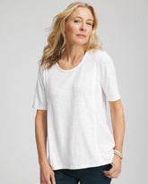 Chico's Women | Slub Paneled Elbow Tee ALABASTER