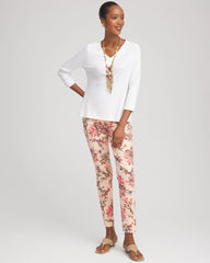 Chico's Women | Short Pima 3/4 Sleeve Tee ALABASTER