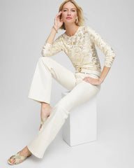 Chico's Women | Touch of Cool™ Foiled Layering Tee ECRU