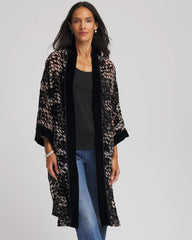 Chico's Women | Art Deco Burnout Kimono BLACK