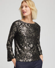 Art Deco Burnout Jacquard Top