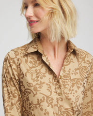 Chico's Women | No Iron™ Jacquard Scrolls Shirt GOLD