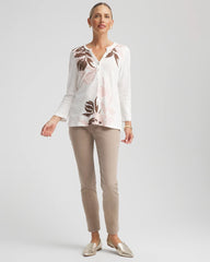 Chico's Women | Slub Splitneck Henley Tee ROSE SMOKE