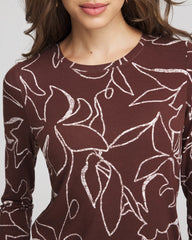 Chico's Women | Floral Touch of Cool™ Layering Tee CACAO