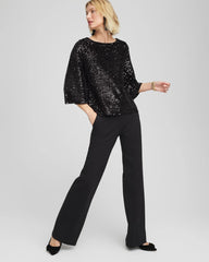 Chico's Women | Sparkling Sequin Party Tee BLACK