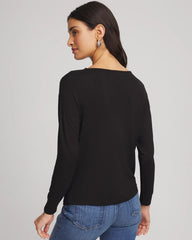 Chico's Women | Embellished Cowlneck Dolman Tee BLACK