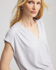 Chico's Women | Foiled Knit Banded Bottom Top DOVE GRAY