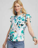 Chico's Women | Touch of Cool™ Flutter Sleeve Tee ALABASTER