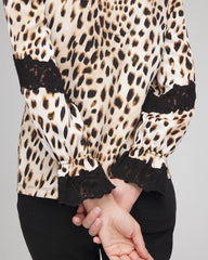 Chico's Women | Animal Print Long-Sleeved Top ENGLISH CREAM