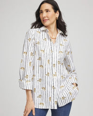 Chico's Women | No Iron™ Leopard Graphic Shirt OPTIC WHITE