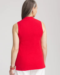 Chico's Women | Textured Sleeveless V-Neck Tunic RED GLOW