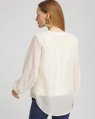 Chico's Women | Chevron Blouson Sleeve Blouse ECRU