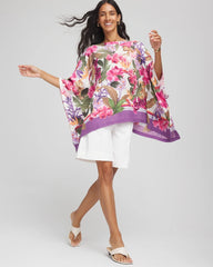 Chico's Women | Floral-Print Poncho ECRU