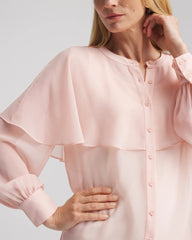 Chico's Women | Georgette Cape Blouse ROSE SMOKE