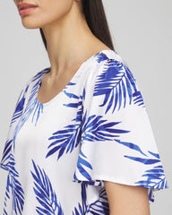 Chico's Women | Flutter Sleeve Satin Top BLUE CASA