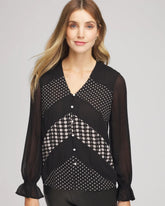 Chico's Women | Georgette Polka Dot Blouse BLACK