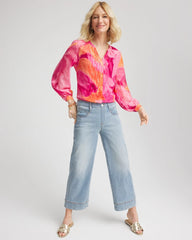 Chico's Women | Watercolor Classic Fit Chiffon Blouse CRUSHED BERRIES