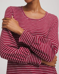 Chico's Women | Smocked-Sleeve Cotton-Slub Tee RUSSET RED
