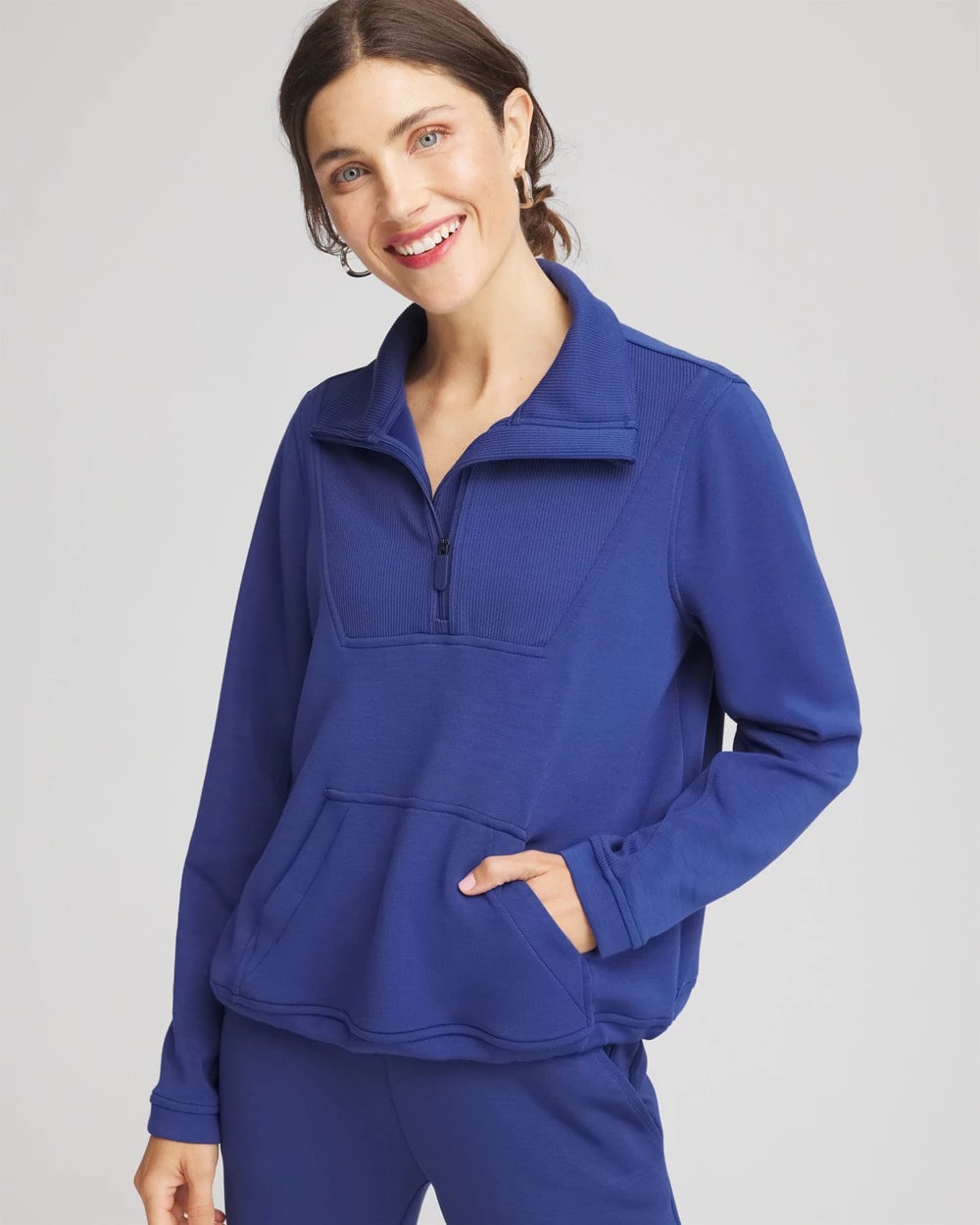 Chico's Women | Zenergy® Ribbed Sweatshirt DARK HARBOR
