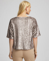 Chico's Women | Art Deco Dolman Sequins Tee GOLD
