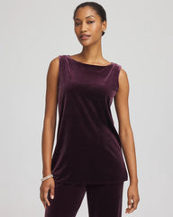 Chico's Women | Travelers™ Velvet Side-Slit Tank NIGHT BLOOM