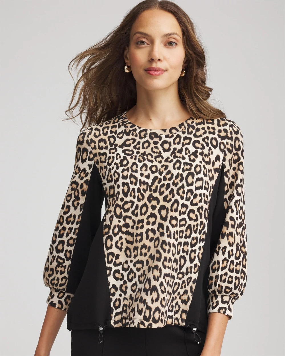 Chico's Women | Zenergy® Animal-Print Bungee Top NATURAL TAN