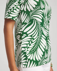 Chico's Women | Palm-Frond-Motif Classic-Fit Pima Tee PALM LEAF