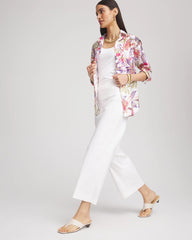 Chico's Women | No Iron™ Tropical Floral Stretch Shirt PLUM SHADE