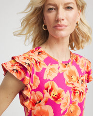 Chico's Women | Touch of Cool™ Tropical Flutter Sleeve Tee CRUSHED BERRIES