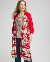 Chico's Women | Art Nouveau Long Kimono RED GLOW
