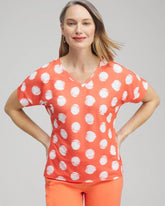Chico's Women | Zenergy® Dots Drop Shoulder Tee NECTARINE