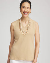 Chico's Women | Sleeveless V-Neck Button Tank CAFE AROMA