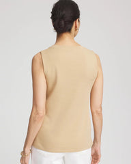 Chico's Women | Sleeveless V-Neck Button Tank CAFE AROMA