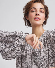 Chico's Women | Crepe Embroidered Blouse SMOKEY TAUPE