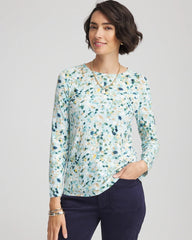 Chico's Women | Printed Touch of Cool™ Layering Tee BLUE MENTHE