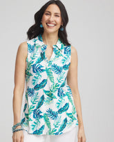 Chico's Women | Island Slub Sleeveless Collared Tunic ALABASTER